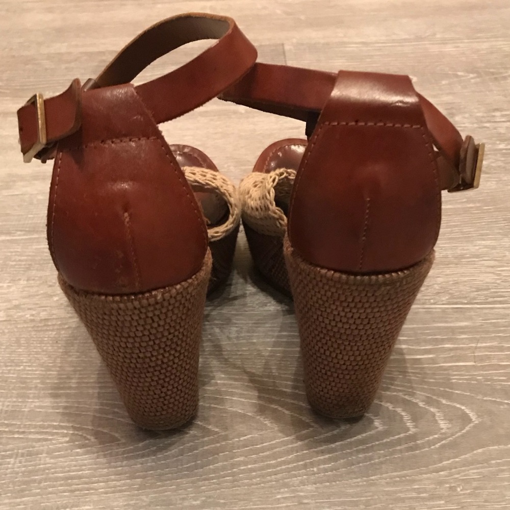 Massimo Baldi Brown and tan wedge sandals - Picture 3 of 5